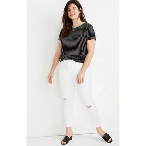 NWT Madewell 9" High Rise Skinny Crop Jeans in Pure White 35P
